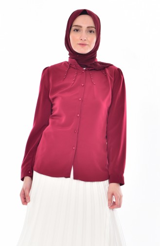 Claret Red Blouse 0807-04