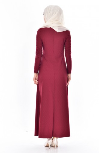 Claret Red Hijab Dress 0170-05