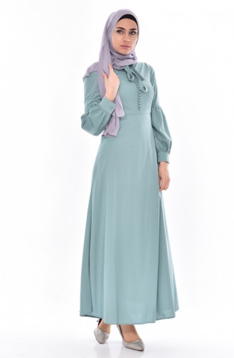 Tie Collar Dress 0527-01 Sea Green 0527-01