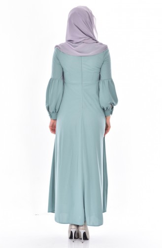 Tie Collar Dress 0527-01 Sea Green 0527-01