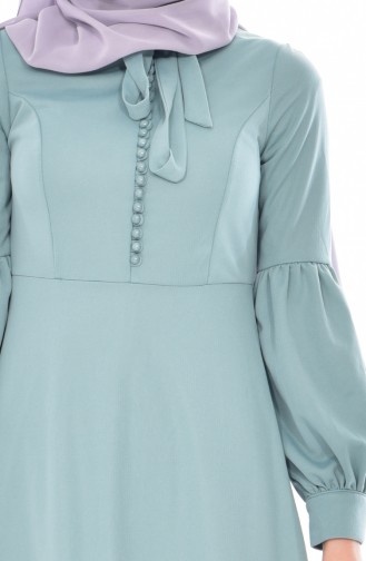 Tie Collar Dress 0527-01 Sea Green 0527-01