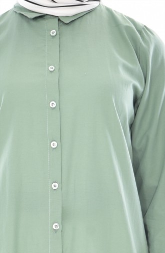 Gömlek Yaka Tunik 0382-07 Çağla Yeşili