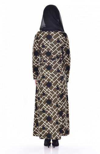 Khaki Hijab Dress 4804-02