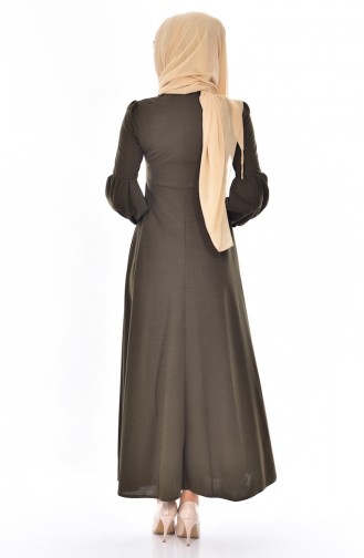 Khaki Hijab Dress 0527-07