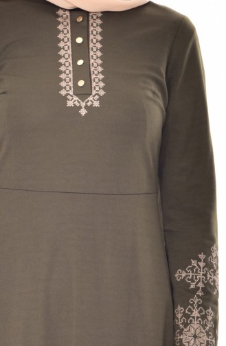 Khaki Hijab Dress 0528-07