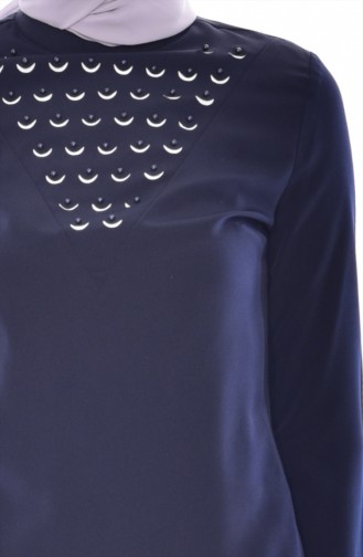 Navy Blue Blouse 1160-06