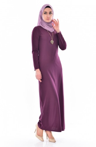 Plum Hijab Dress 4453-04