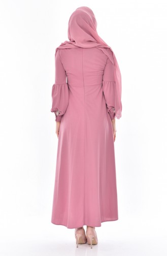 Kleid mit Krawattenkragen 0527-04 Puder 0527-04