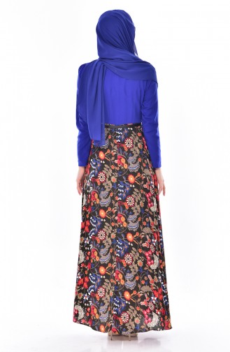 Saxe Hijab Dress 5737-02