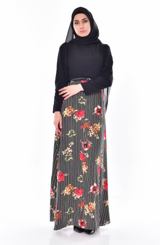 Khaki Hijab Dress 2267-02