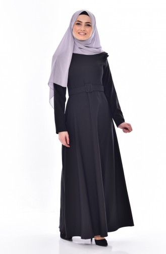 Black Hijab Dress 7824-04