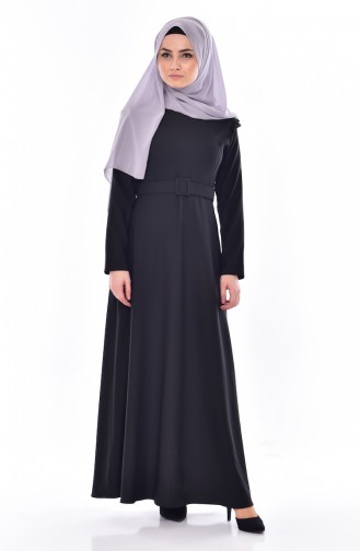 Black Hijab Dress 7824-04