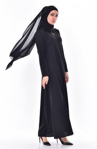 بوجليم فستان مُزين بقلادة 3027-01 لون أسود 3027-01