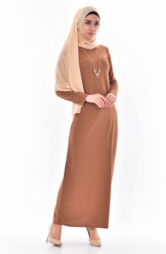 Tan Hijab Dress 4454-07