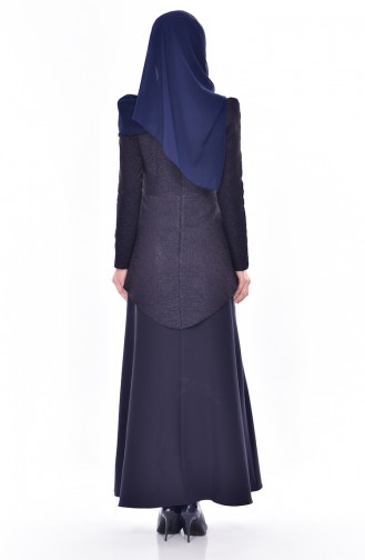 Light Navy Blue Hijab Dress 7178-01
