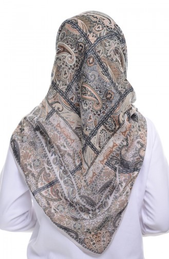Karaca Desenli Cotton Eşarp 90469-09 Bej