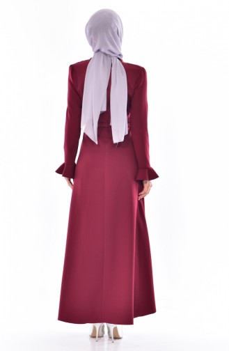 Claret red İslamitische Jurk 1084-04