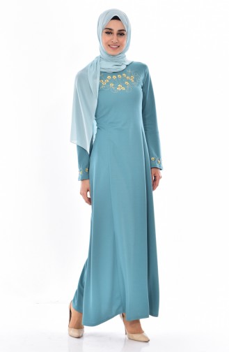 Green Almond Hijab Dress 5116-05