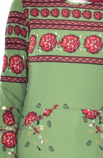 Patterned Dress 0523-02 Pistachio green 0523-02