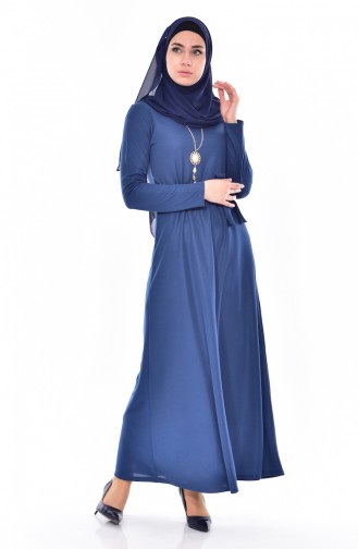Kleid mit Gürtel  3701-11 Dunkel İndigo 3701-11