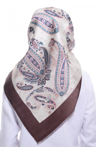 Karaca Patterned Taffeta Shawl 90472-06 Brown 06