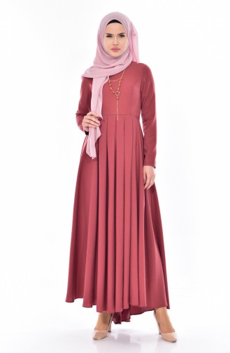 Dark Dusty Rose Hijab Dress 4195-14