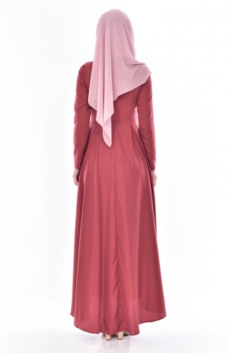 Dark Dusty Rose Hijab Dress 4195-14