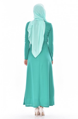 Dark Green Hijab Dress 3701-16