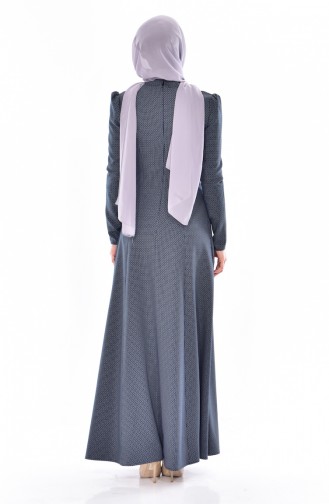 Navy Blue Hijab Dress 7182-04
