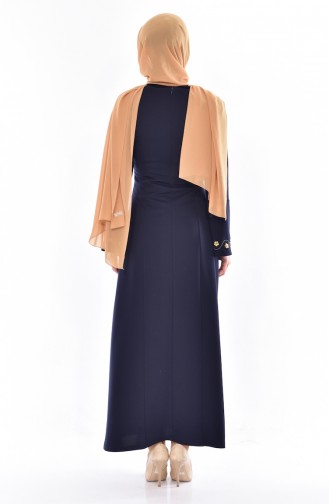 Navy Blue Hijab Dress 5116-01