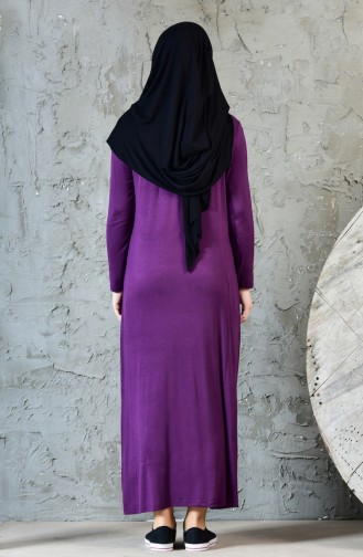 Zero Neckline Basic Dress 1802-02 Purple 1802-02