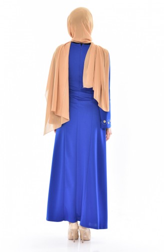 Saxe Hijab Dress 5116-06