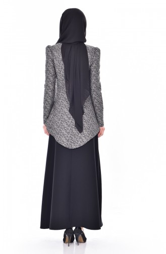 Schößchen Kleid 7178-06 Schwarz Ekru 7178-06
