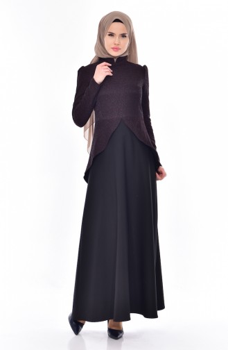 Black Hijab Dress 7178-04