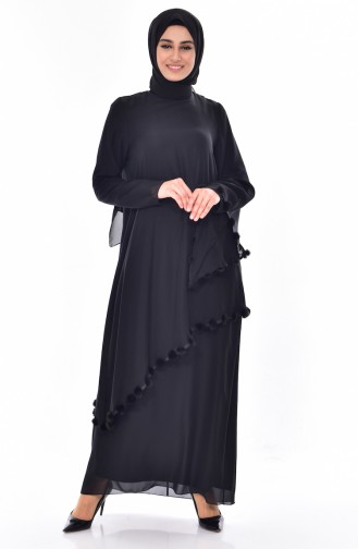 Kleid mit Umhang 35820-01 Schwarz 35820-01