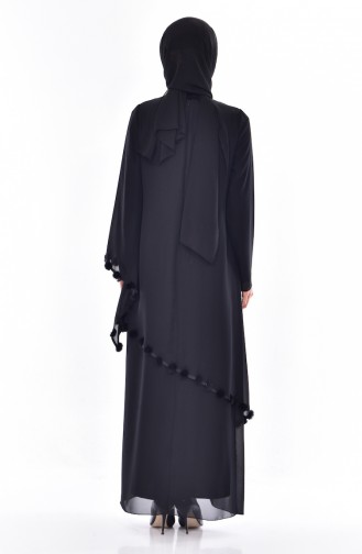 Schwarz Hijab Kleider 35820-01