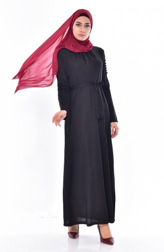 Schwarz Hijab Kleider 3800-05
