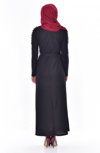 Schwarz Hijab Kleider 3800-05