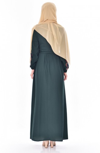 فستان أخضر زمردي 8113-04
