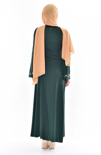 Emerald Green Hijab Dress 5116-02