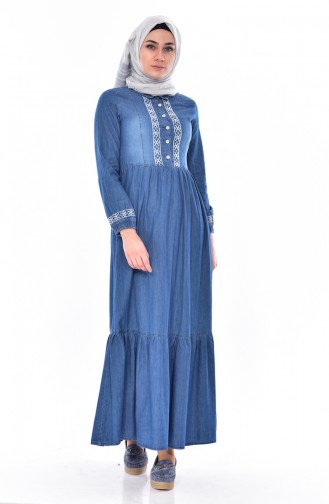 Light Blue Hijab Dress 5056-01