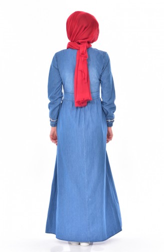 Light Blue Hijab Dress 5077-02
