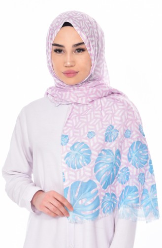 Leaf Patterned Shawl l 95129-03 Baby Blue 03