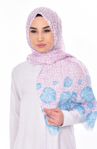 Leaf Patterned Shawl l 95129-03 Baby Blue 03