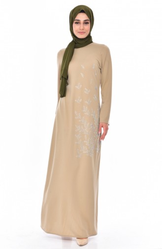 Dilber Authentic Stone Dress 6025-04 Beige 6025-04