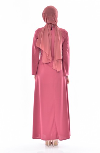 Robe Hijab Rose Pâle 6025-08