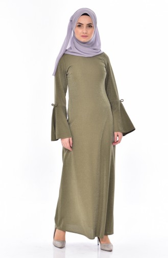 Kleid mit Glitzer 6020-01 Khaki 6020-01