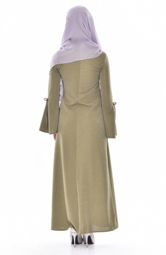 Robe a Paillette et Noeud 6020-01 Khaki 6020-01