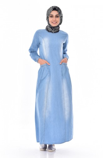Denim Blue Hijab Dress 3618-02