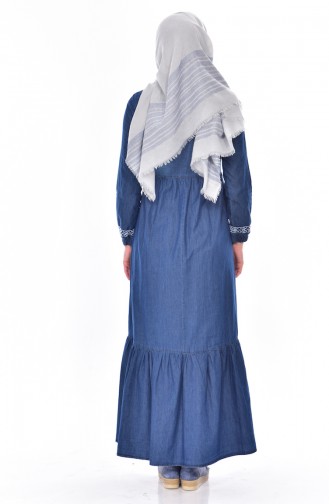 Dark Blue Hijab Dress 5056-02